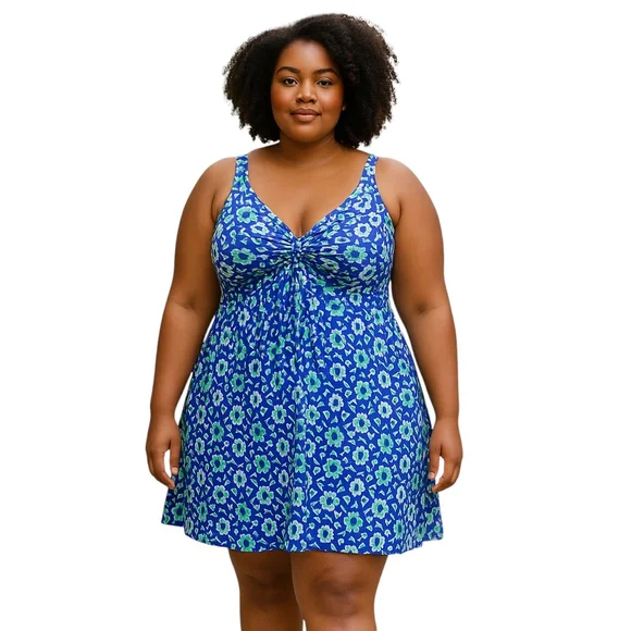 Penbrooke Swimsuits Tummy Control Size 16 Purple, Green, Black & White - Picture 2 of 10